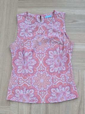 J. McLaughlin Sleeveless Pink Paisley-Print Women's Top Small Catalina Cloth